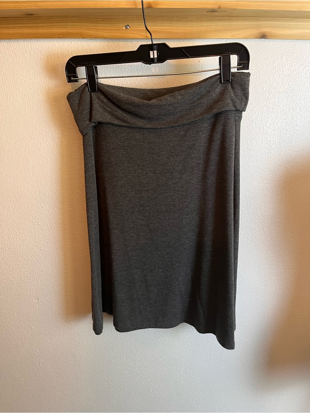 Old Navy Charcoal Gray Fold-Over Waist Midi Skirt